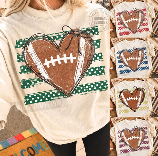 Football Heart Polka Dots