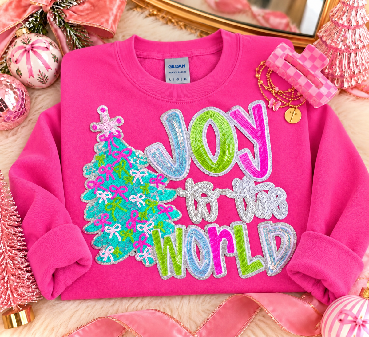 Joy To The World Sequin Patch