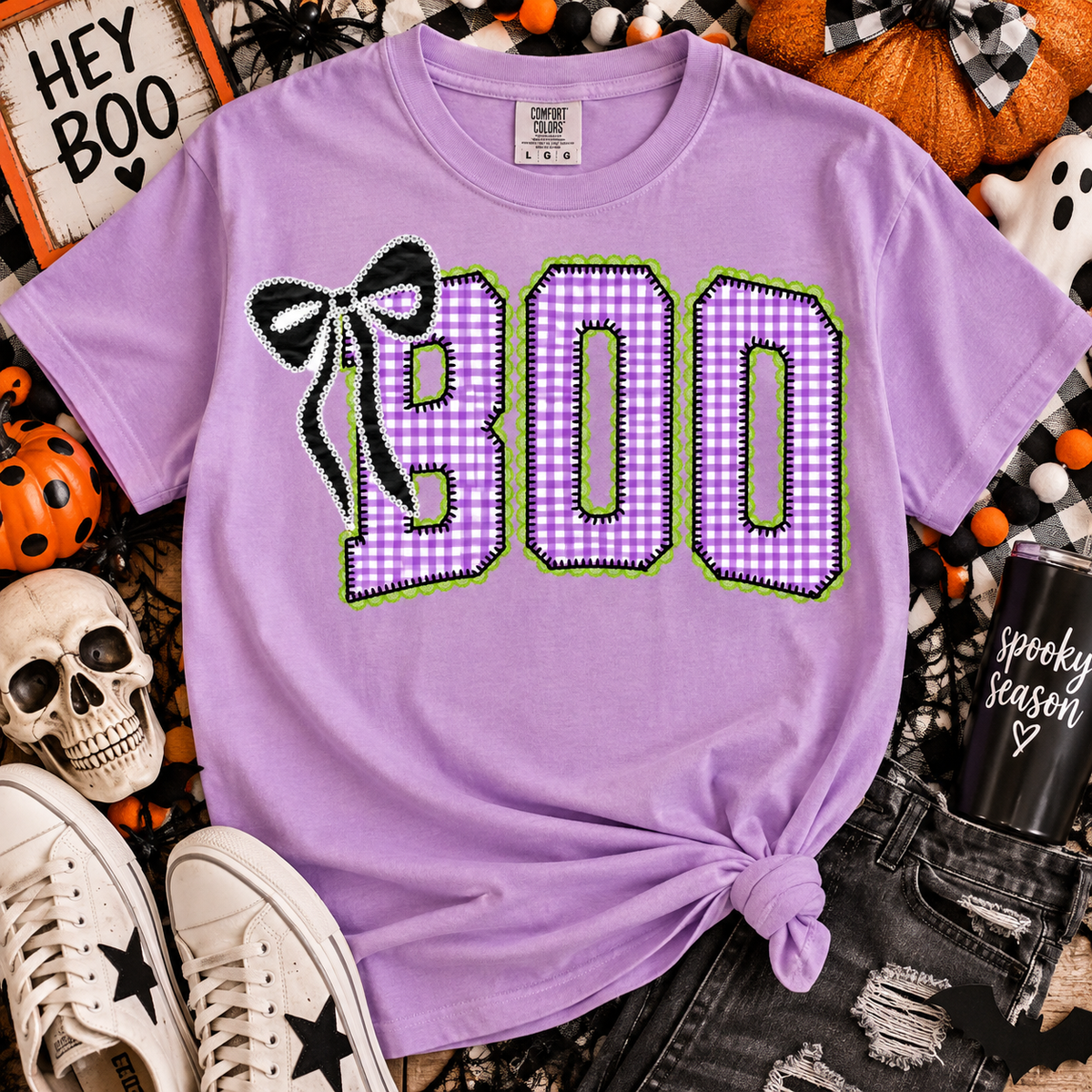 Boo Purple Gingham