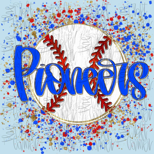 Pioneers Baseball Paint Splatter (Youth)