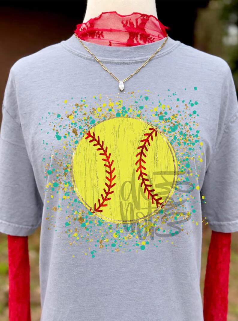 Softball Paint Splatter