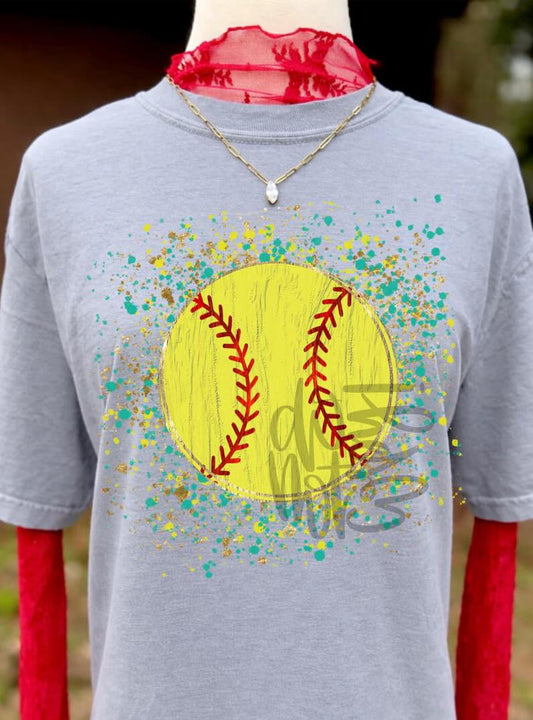 Softball Paint Splatter