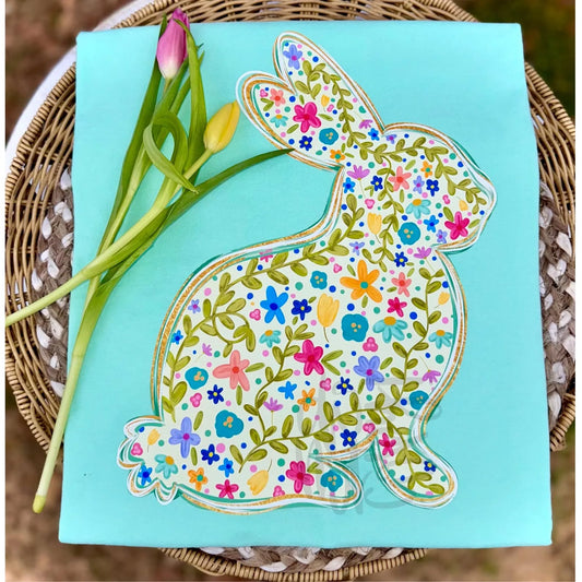 Floral Bunny Silhouette
