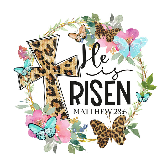 He Is Risen Leopard Cross