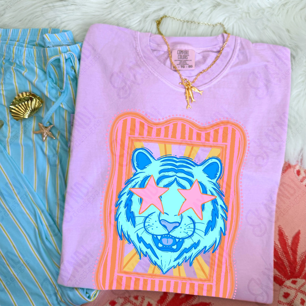 Neon Preppy Mascot- Tiger