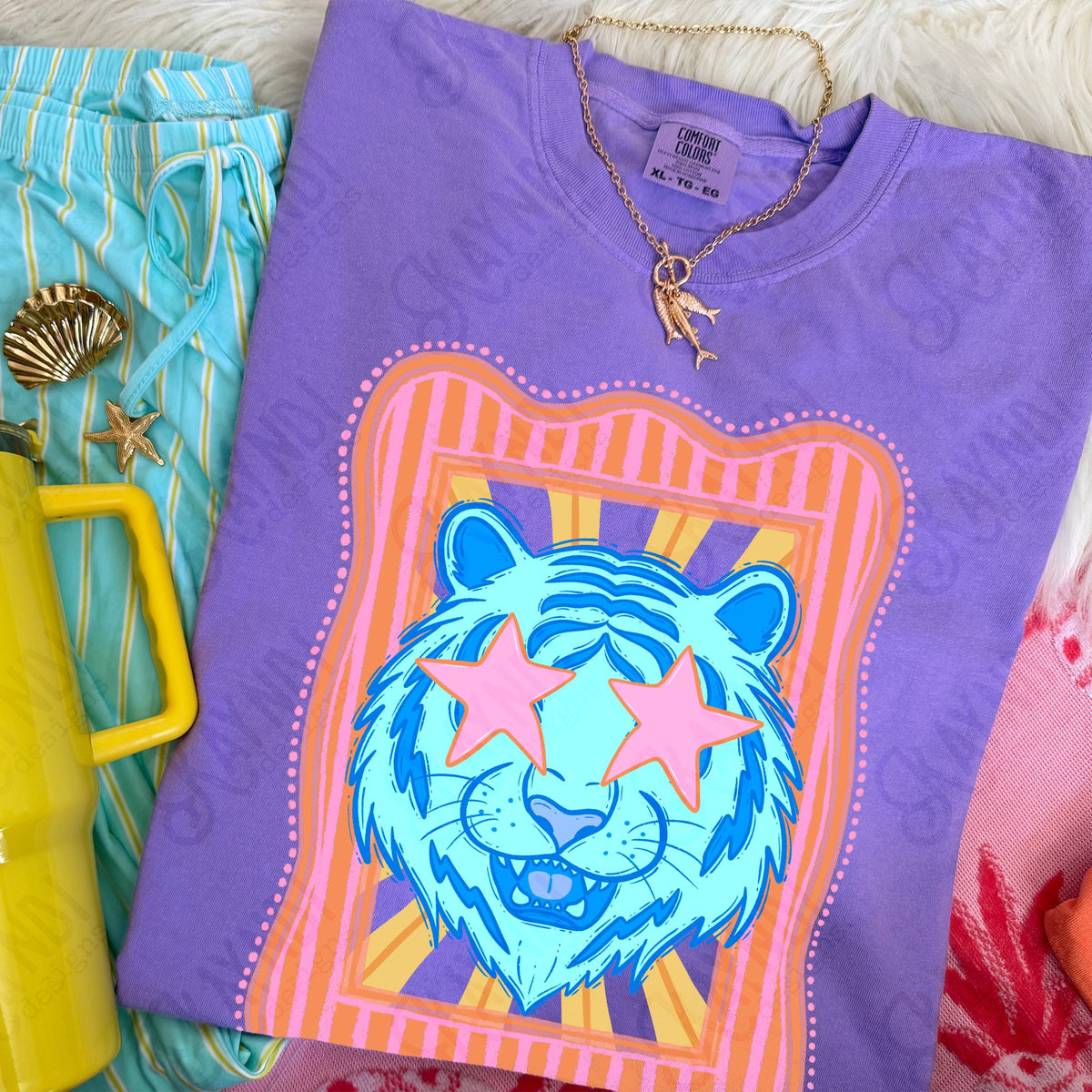 Neon Preppy Mascot- Tiger