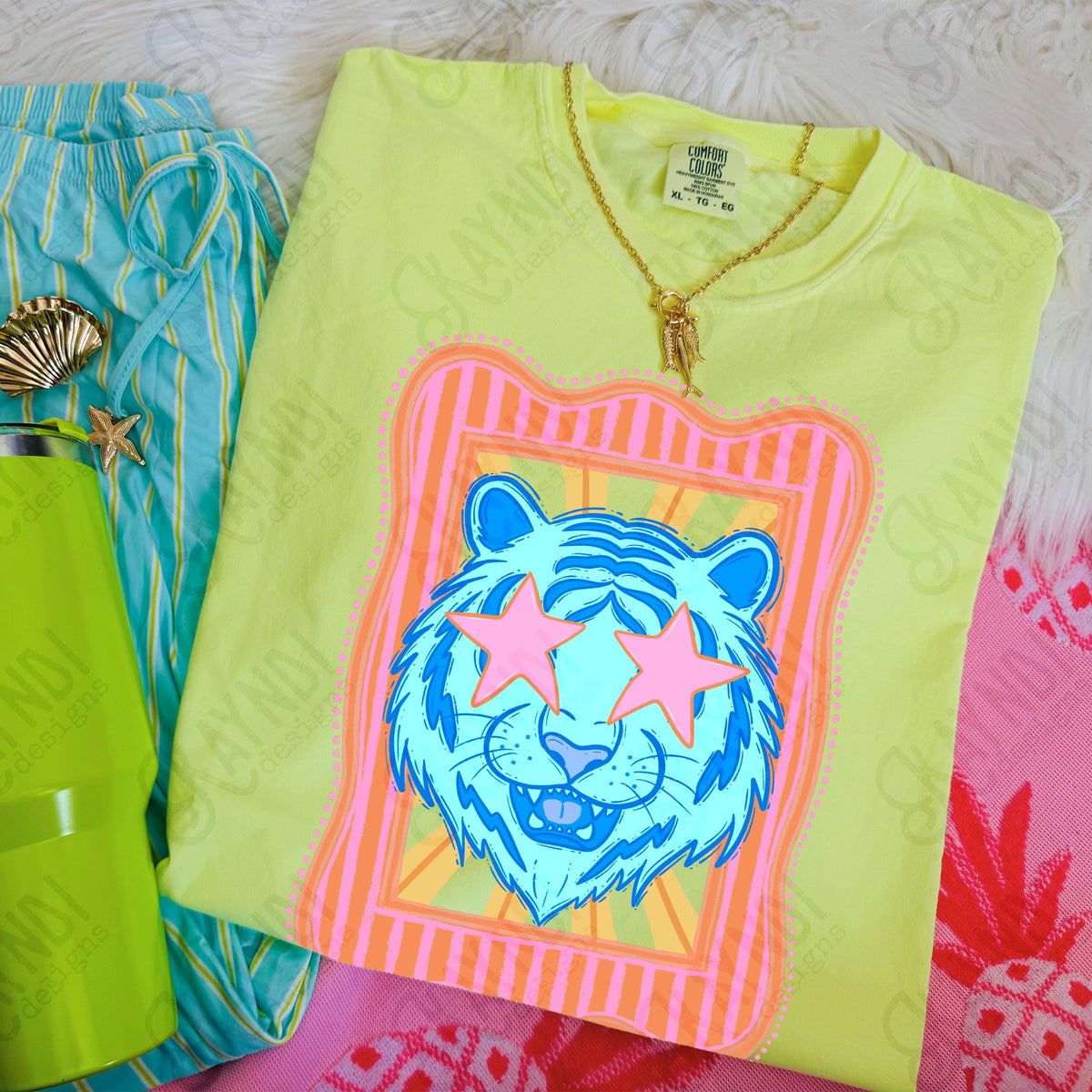 Neon Preppy Mascot- Tiger