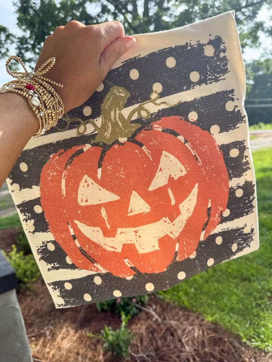 Polka Dot Stripes Pumpkin