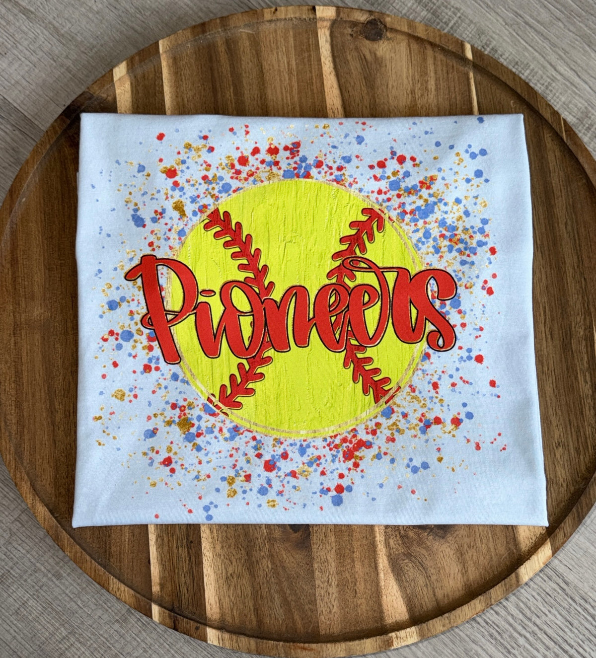 Pioneers Softball Paint Splatter