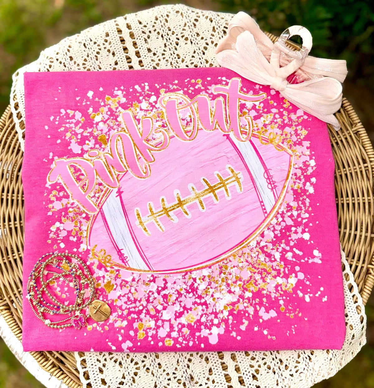 Pink Out Splatter Football