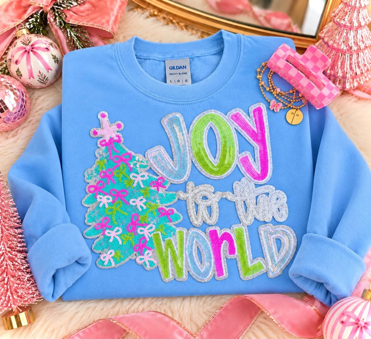 Joy To The World Sequin Patch