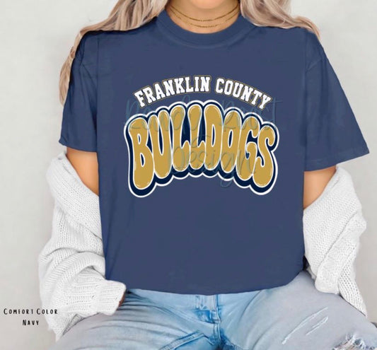 Franklin County Bulldogs Bubble Letters
