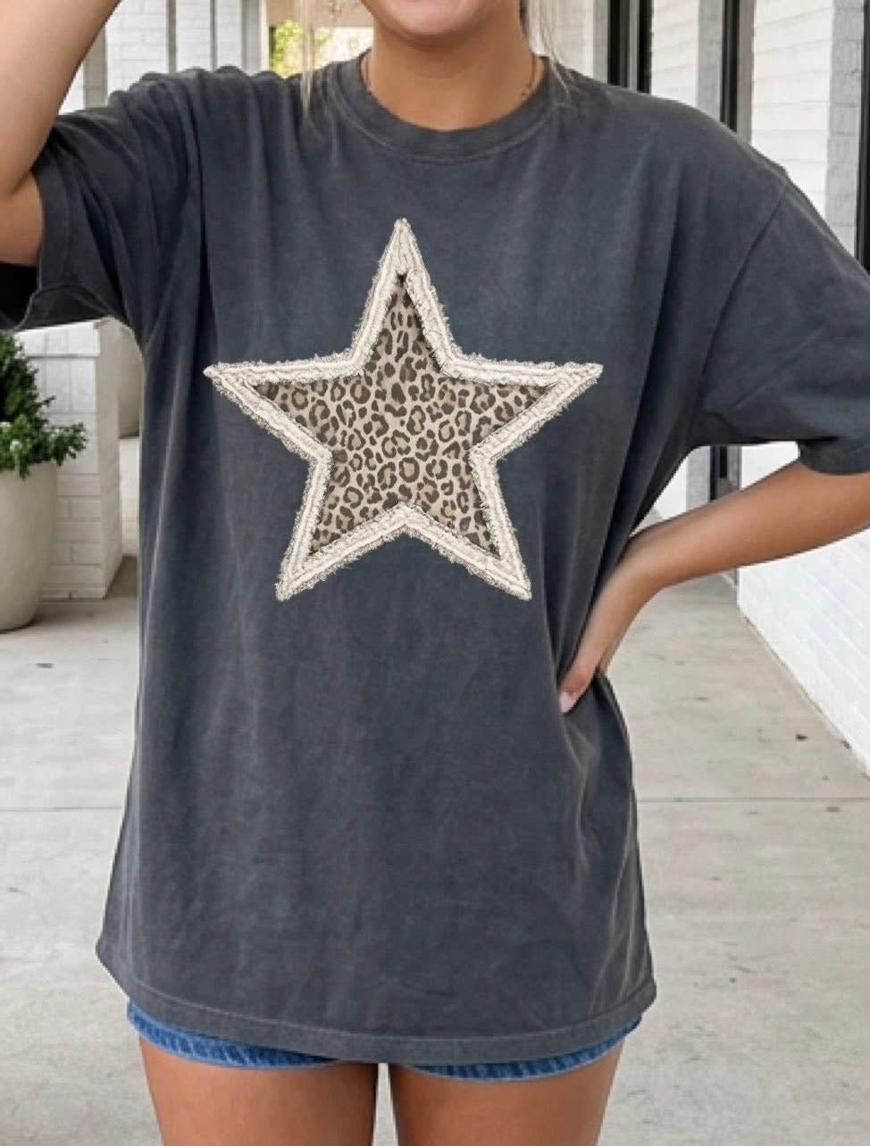 Leopard Frayed Star 🤎