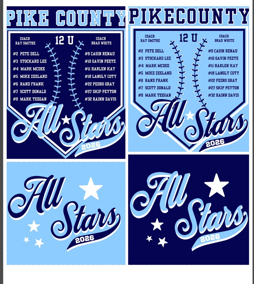Pike County Allstars Baseball 10U Front/Back (Youth)