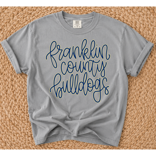 Franklin County Bulldogs Cutesy Cursive