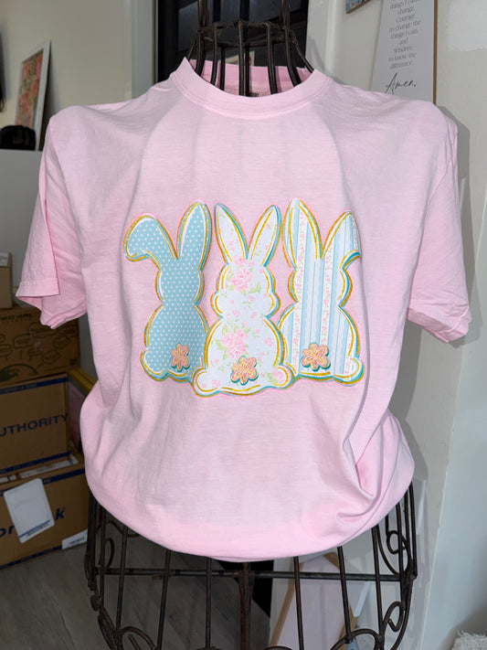 Floral Pastel Bunny Trio