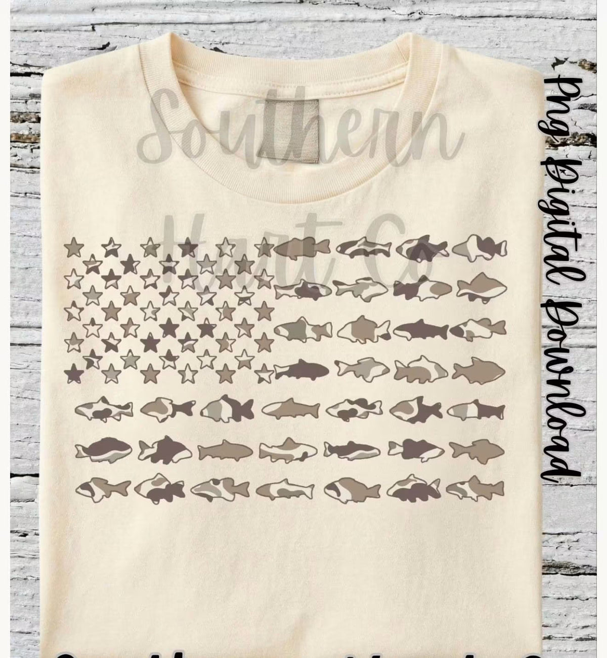 Camo Fish American Flag