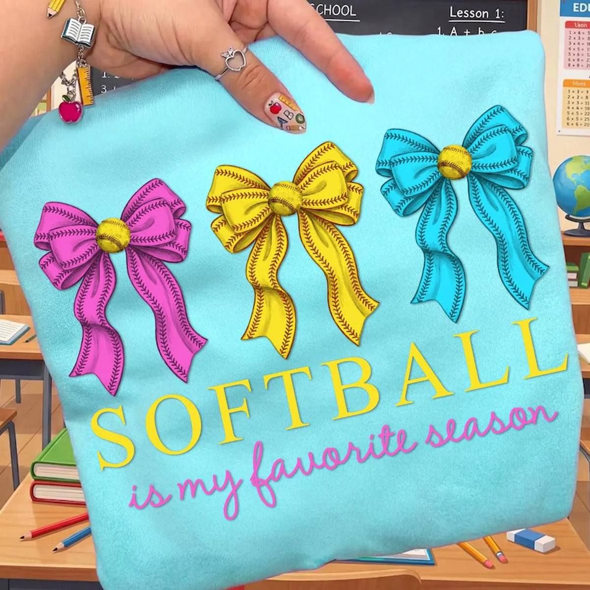 Softball is My Favorite Season Bows